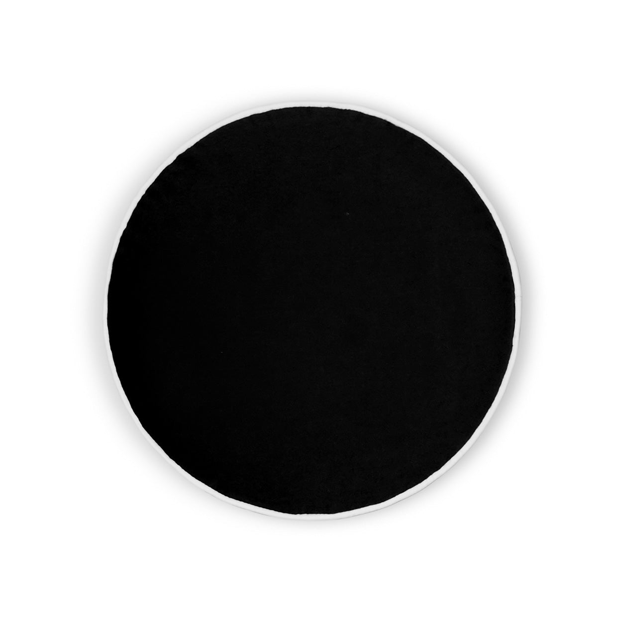 D.V. KAP HOME   18" x 18" Posh Circle Pillow - Black Solid, Transitional    - 3732-B-1818