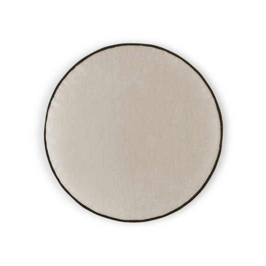 D.V. KAP HOME   18" x 18" Posh Circle Pillow - Ivory Solid, Transitional    - 3732-I-1818