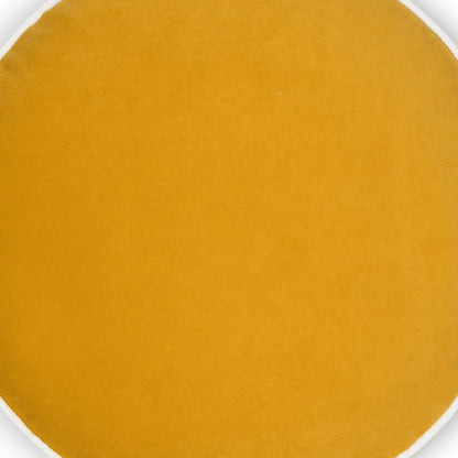 D.V. KAP HOME   18" x 18" Posh Circle Pillow - Mustard Solid, Transitional    - 3732-M-1818