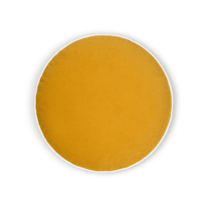 D.V. KAP HOME   18" x 18" Posh Circle Pillow - Mustard Solid, Transitional    - 3732-M-1818