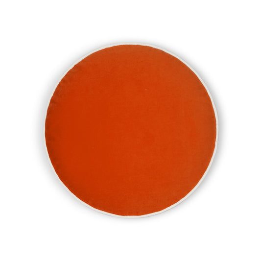 D.V. KAP HOME   18" x 18" Posh Circle Pillow - Orange Solid, Transitional    - 3732-O-1818