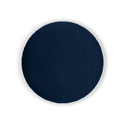 D.V. KAP HOME   18" x 18" Posh Circle Pillow - Royal Solid, Transitional    - 3732-R-1818
