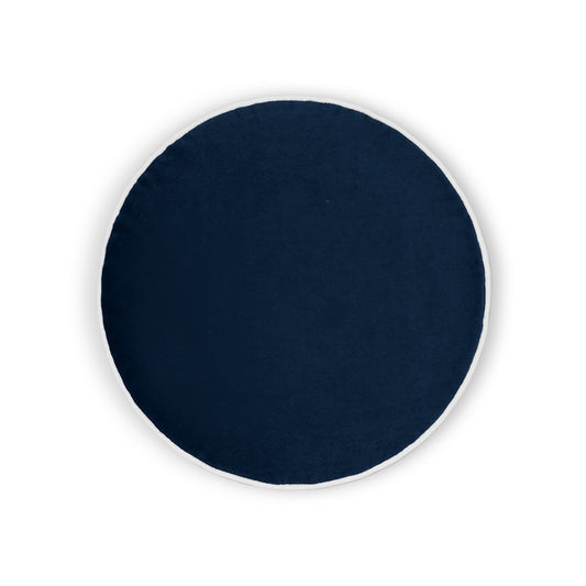 D.V. KAP HOME   18" x 18" Posh Circle Pillow - Royal Solid, Transitional    - 3732-R-1818