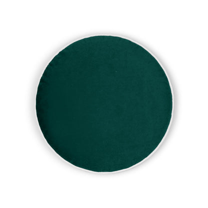 D.V. KAP HOME   18" x 18" Posh Circle Pillow - Teal Solid, Transitional    - 3732-T-1818