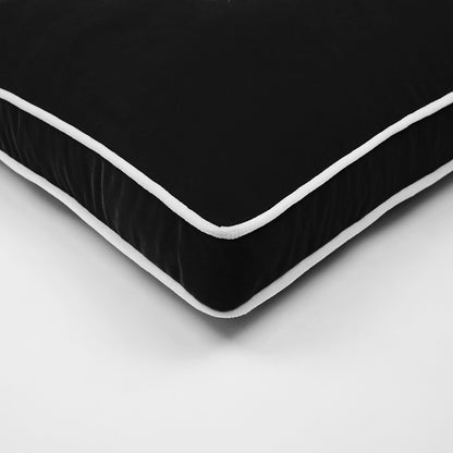 D.V. KAP HOME   22" x 22" Posh Box Pillow - Black Solid, Transitional    - 3733-B-2222