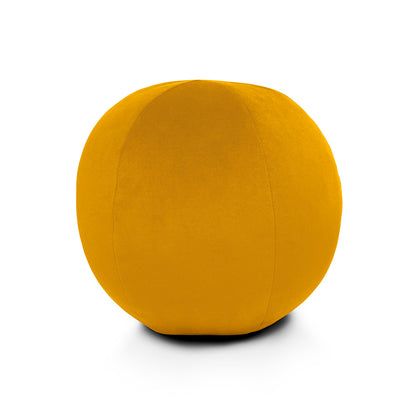 D.V. KAP HOME   12" x 12" Posh Ball Pillow - Mustard Solid, Transitional    - 3734-M-1212
