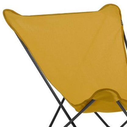 36" Yellow and Stainless Steel Metal Outdoor Camping Chair