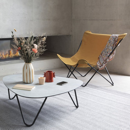 36" Yellow and Stainless Steel Metal Outdoor Camping Chair