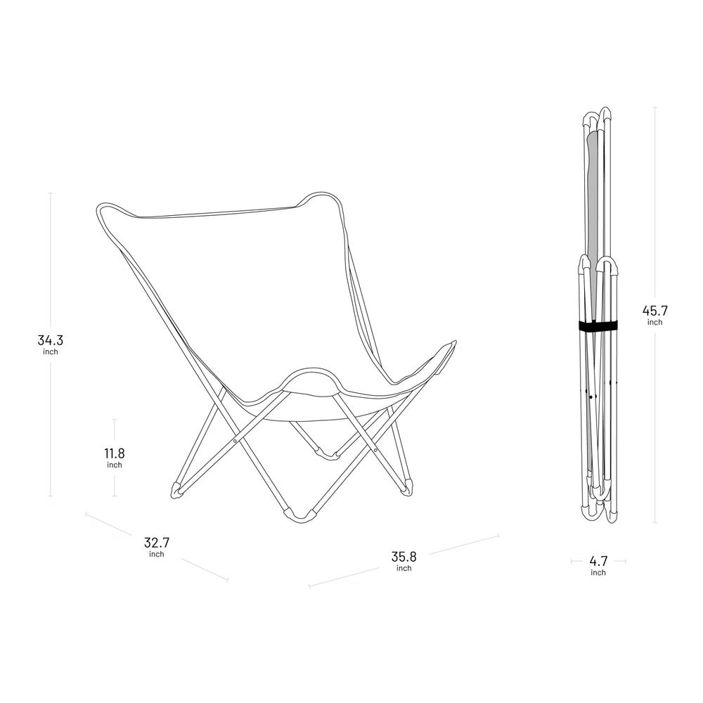 36" Yellow and Stainless Steel Metal Outdoor Camping Chair