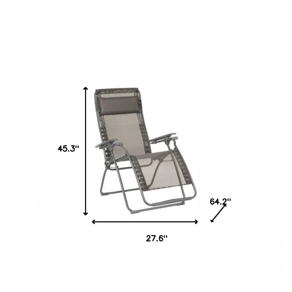 28" Graphite Metal Outdoor Zero Gravity Chair with Graphite Cushion