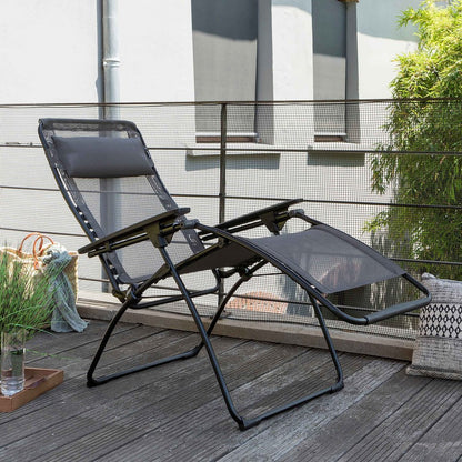 28" Graphite Metal Outdoor Zero Gravity Chair with Graphite Cushion