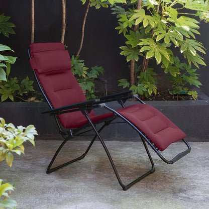 28" Red Steel Outdoor Zero Gravity Chair with Red Cushion