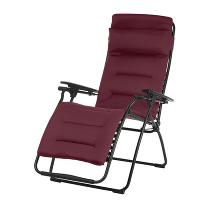 28" Red Steel Outdoor Zero Gravity Chair with Red Cushion