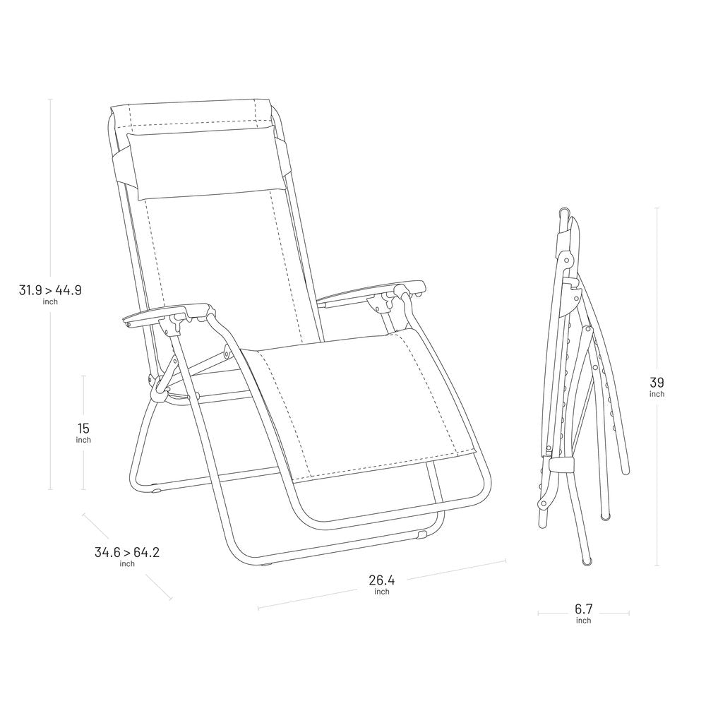 27" Green Metal Outdoor Zero Gravity Chair with Green Cushion