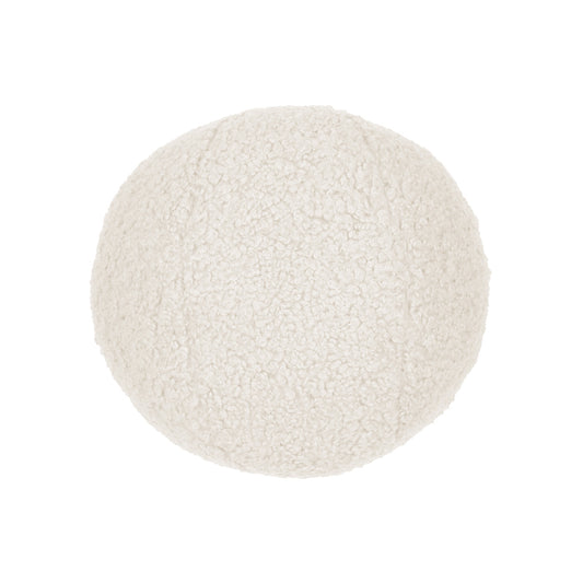 D.V. KAP HOME   10" x 10" Poodle Ball Pillow - Ivory Solid, Faux Fur    - 3735-I-1010