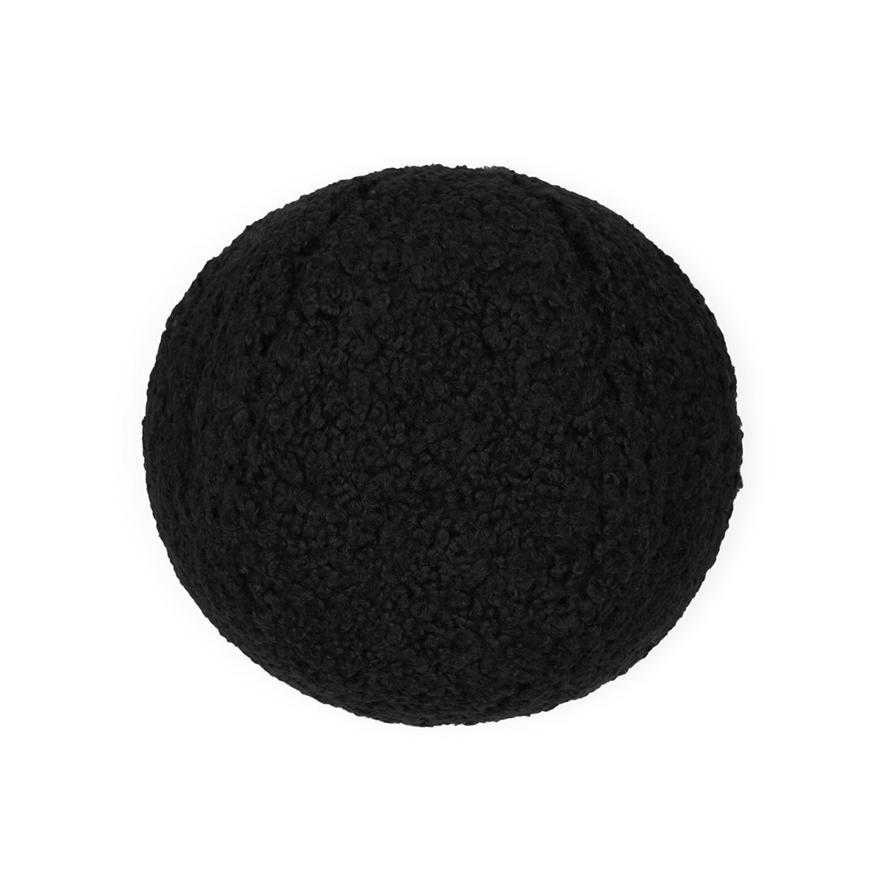 D.V. KAP HOME   12" x 12" Poodle Ball Pillow - Jet Solid, Faux Fur    - 3735-J-1212