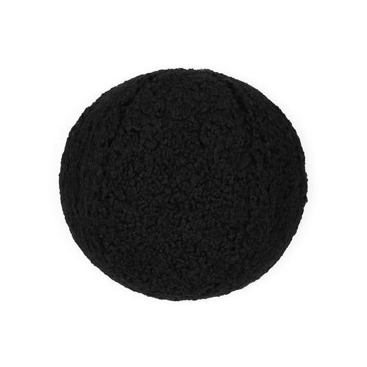D.V. KAP HOME   12" x 12" Poodle Ball Pillow - Jet Solid, Faux Fur    - 3735-J-1212
