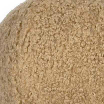 D.V. KAP HOME   10" x 10" Poodle Ball Pillow - Latte Solid, Faux Fur    - 3735-L-1010