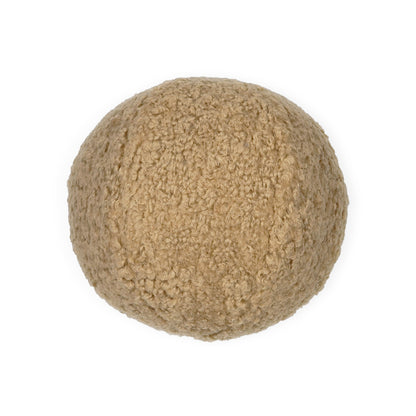 D.V. KAP HOME   12" x 12" Poodle Ball Pillow - Latte Solid, Faux Fur    - 3735-L-1212