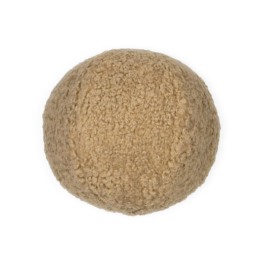 D.V. KAP HOME   12" x 12" Poodle Ball Pillow - Latte Solid, Faux Fur    - 3735-L-1212