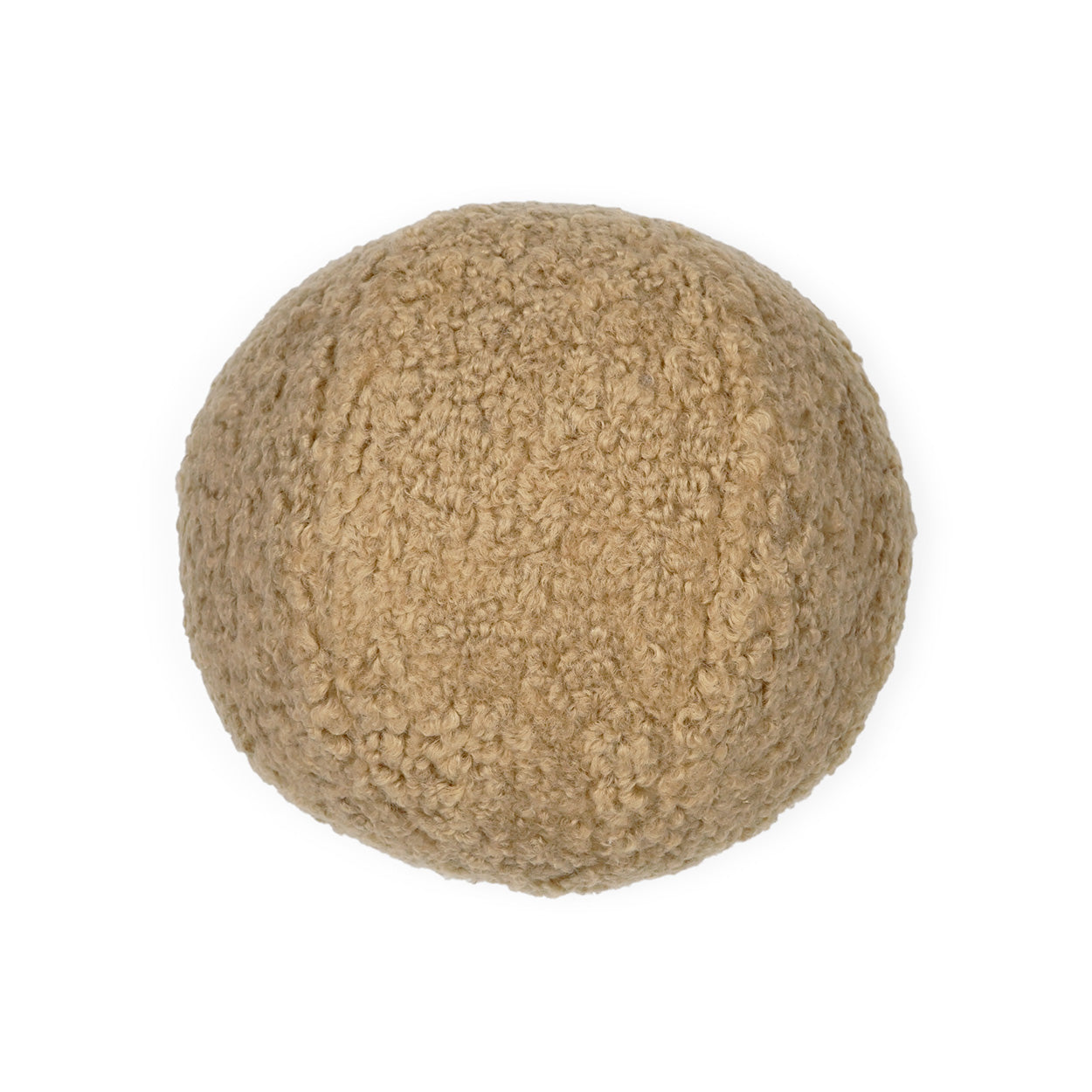 D.V. KAP HOME   10" x 10" Poodle Ball Pillow - Latte Solid, Faux Fur    - 3735-L-1010