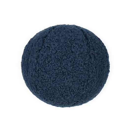 D.V. KAP HOME   12" x 12" Poodle Ball Pillow - Navy Solid, Faux Fur    - 3735-N-1212