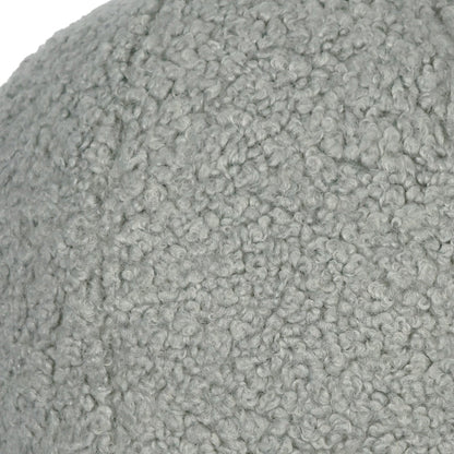 Pewter faux-fur ball pillow with soft, plush texture (12 x 12 inches)