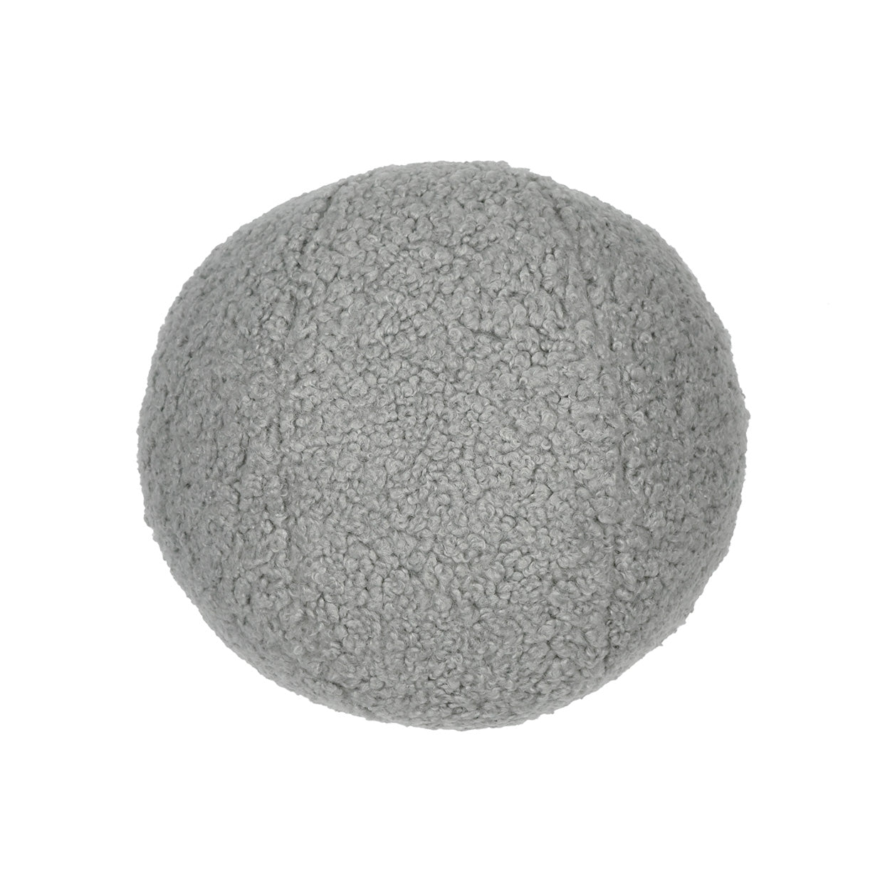 Grey pewter 12" x 12" poodle ball pillow, faux fur.