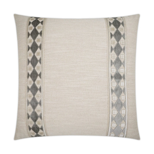 D.V. KAP HOME   24" x 24" Cirque Pillow - Ivory Traditional, Ribbon / Band    - 3737-I-2424