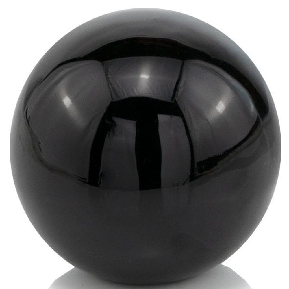 4" Black Aluminum Decorative Orb Tabletop Sculpture