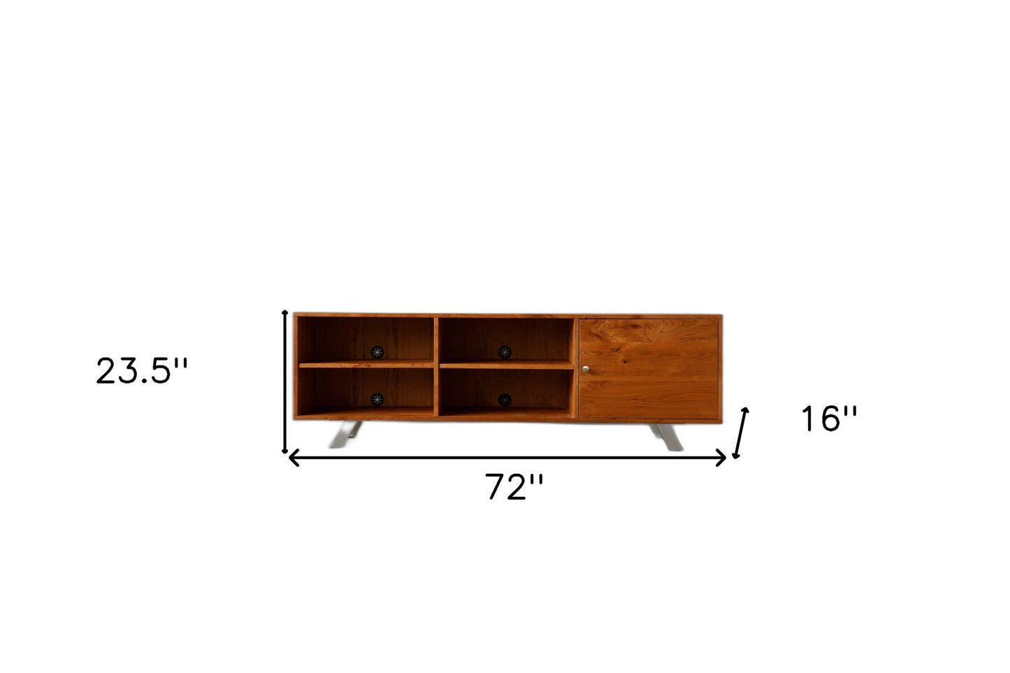 72" Brown Wood Cabinet Enclosed Storage TV Stand