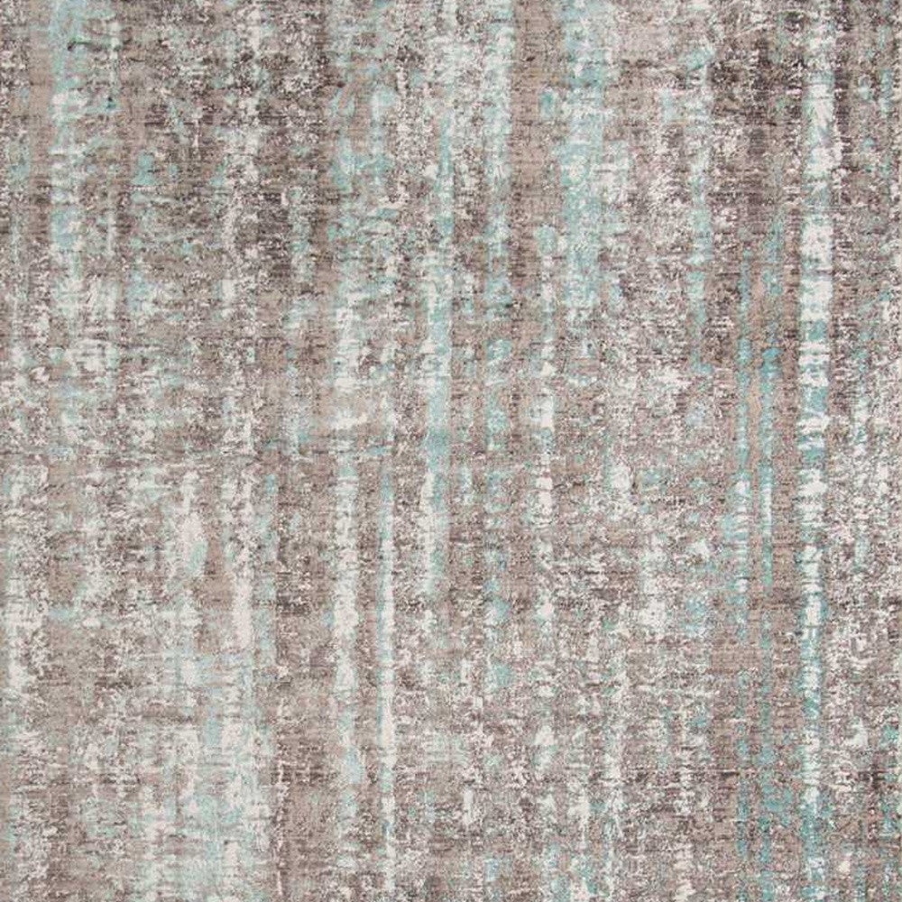 4' X 6' Gray and Aqua Abstract Stripes Power Loom Area Rug