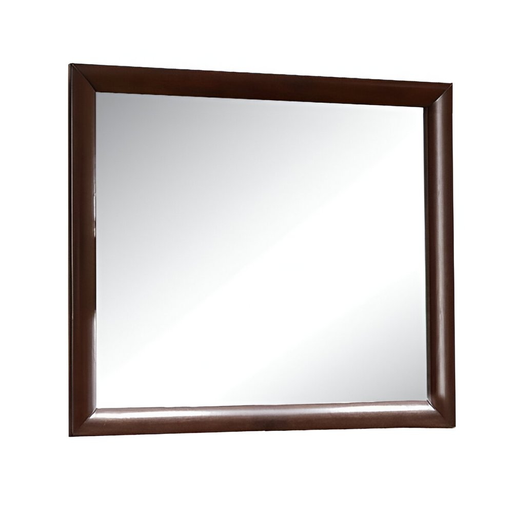 35" Espresso Wood Framed Mounted Dresser Mirror