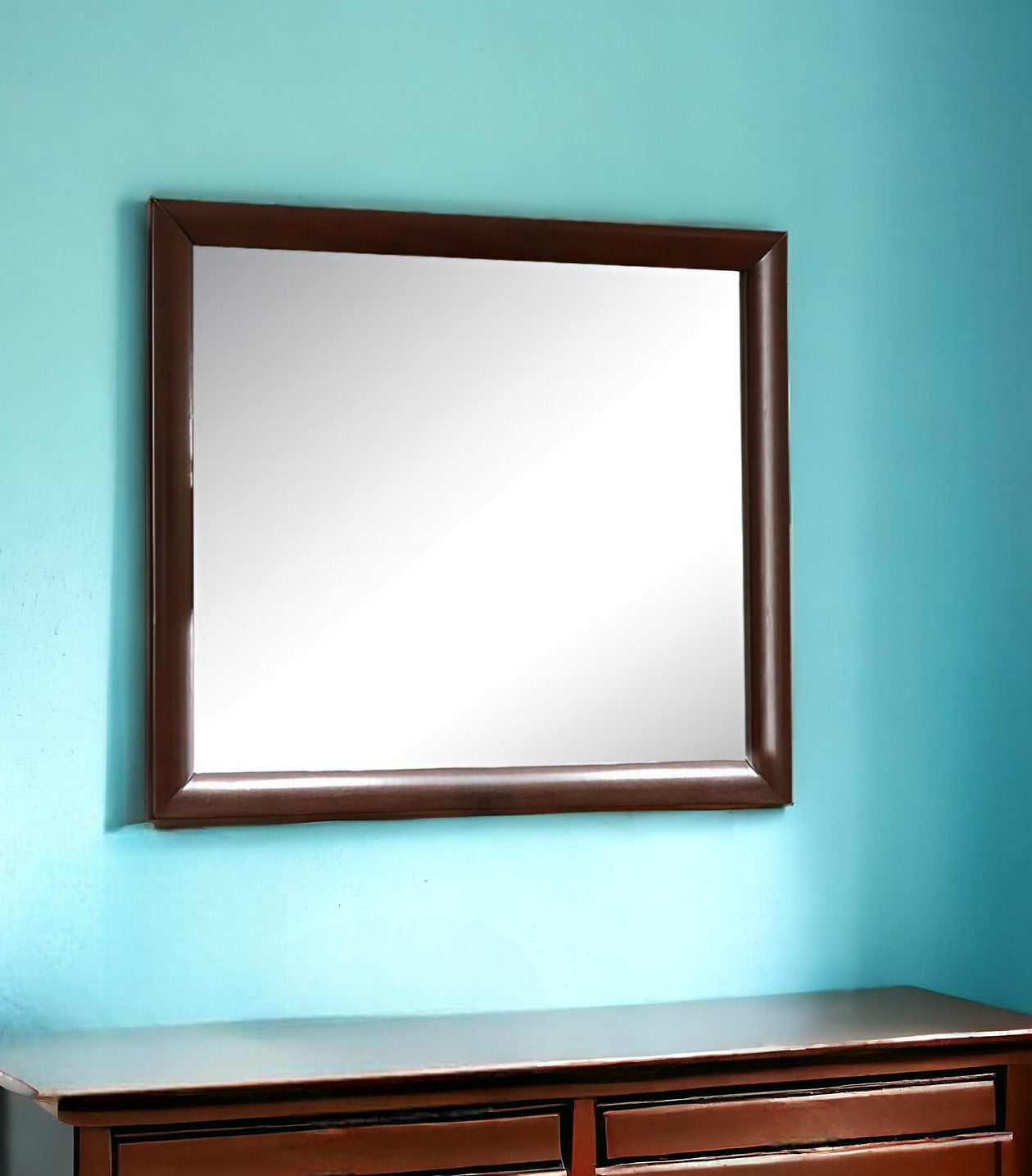 35" Espresso Framed Dresser Mirror