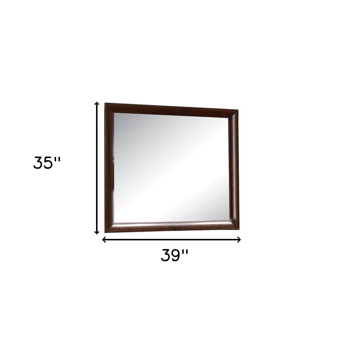 35" Espresso Framed Dresser Mirror