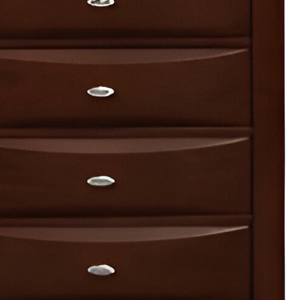 32" Espresso Solid Wood Five Drawer Chest