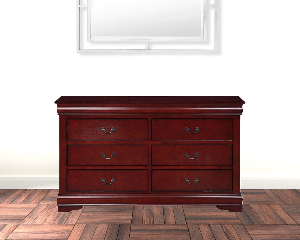 58" White Solid Wood Seven Drawer Triple Dresser