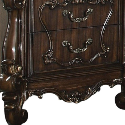 31" White Wood Two Drawer Nightstand