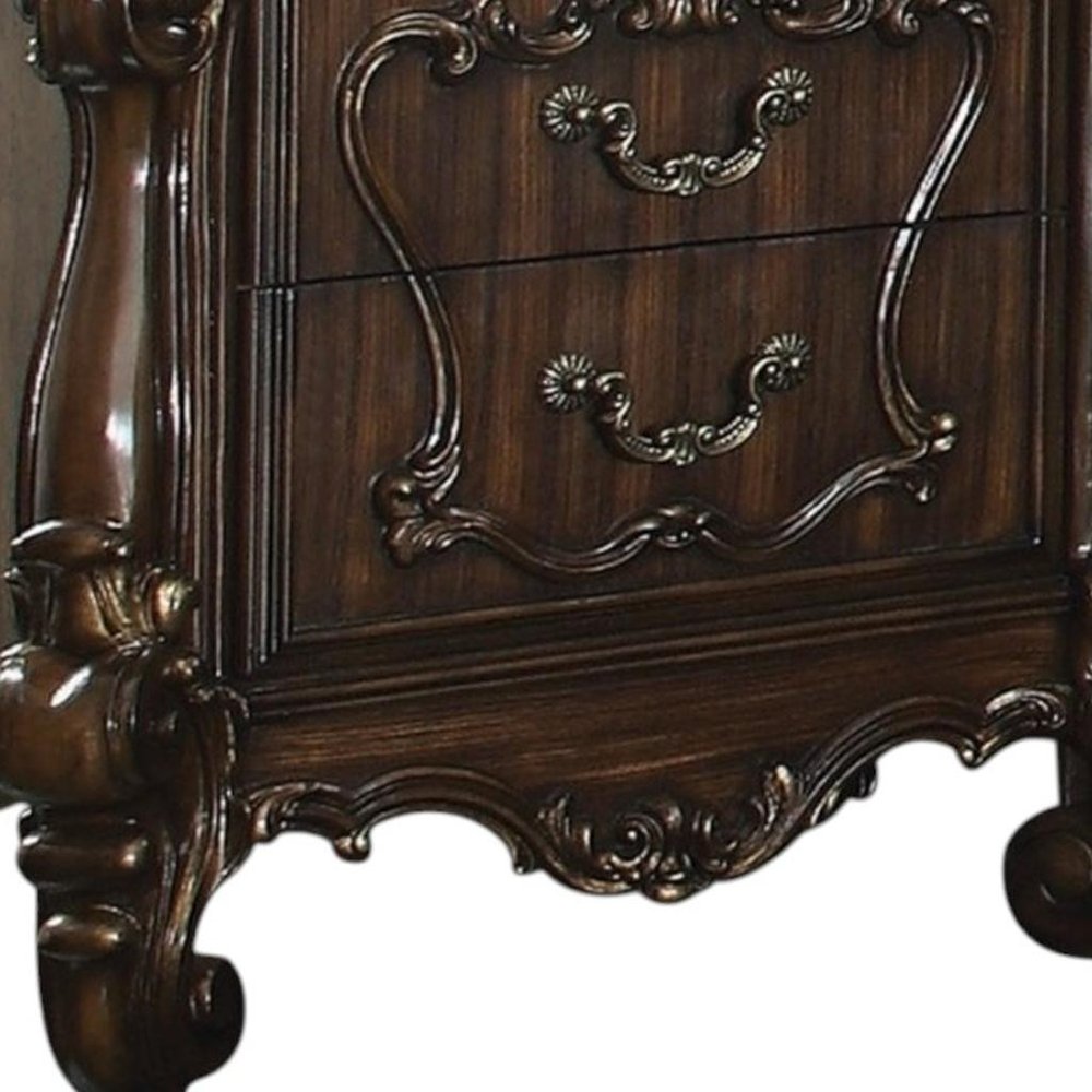 31" Brown Two Drawers Nightstand