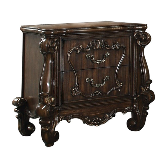31" White Wood Two Drawer Nightstand