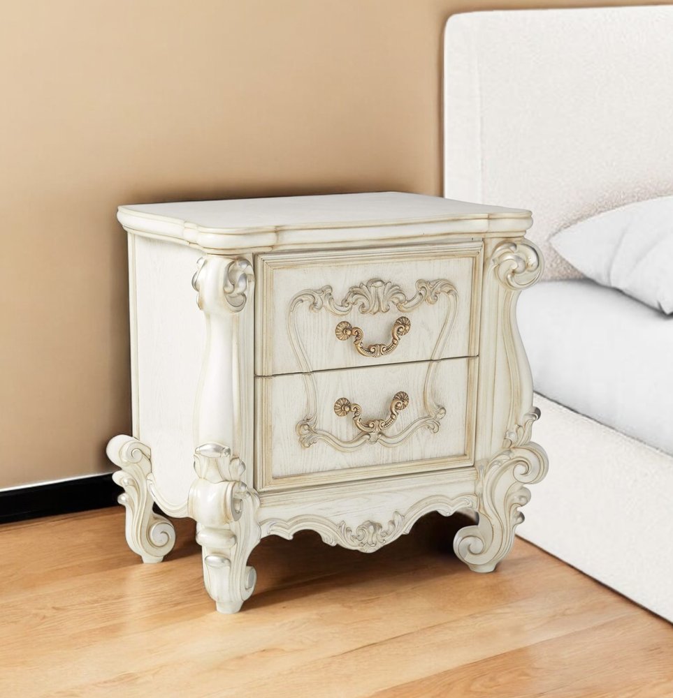 31" Brown Two Drawers Nightstand