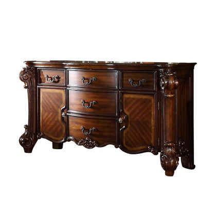 38" Bone Wood Two Door Five Drawer Combo Dresser