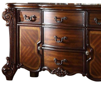 38" Bone Wood Two Door Five Drawer Combo Dresser
