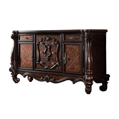 38" Bone Wood Two Door Five Drawer Combo Dresser