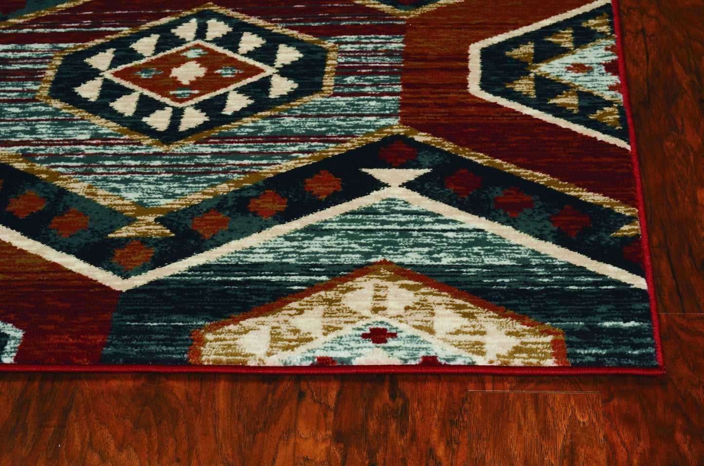 5' X 8' Red Aztec Diamond Area Rug