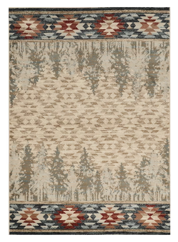 3' X 5' Ivory Southwestern Area Rug