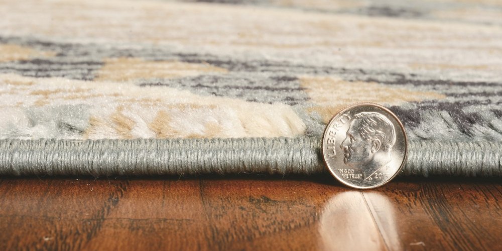 8' Blue And Green Woodland Lodge Round Rug