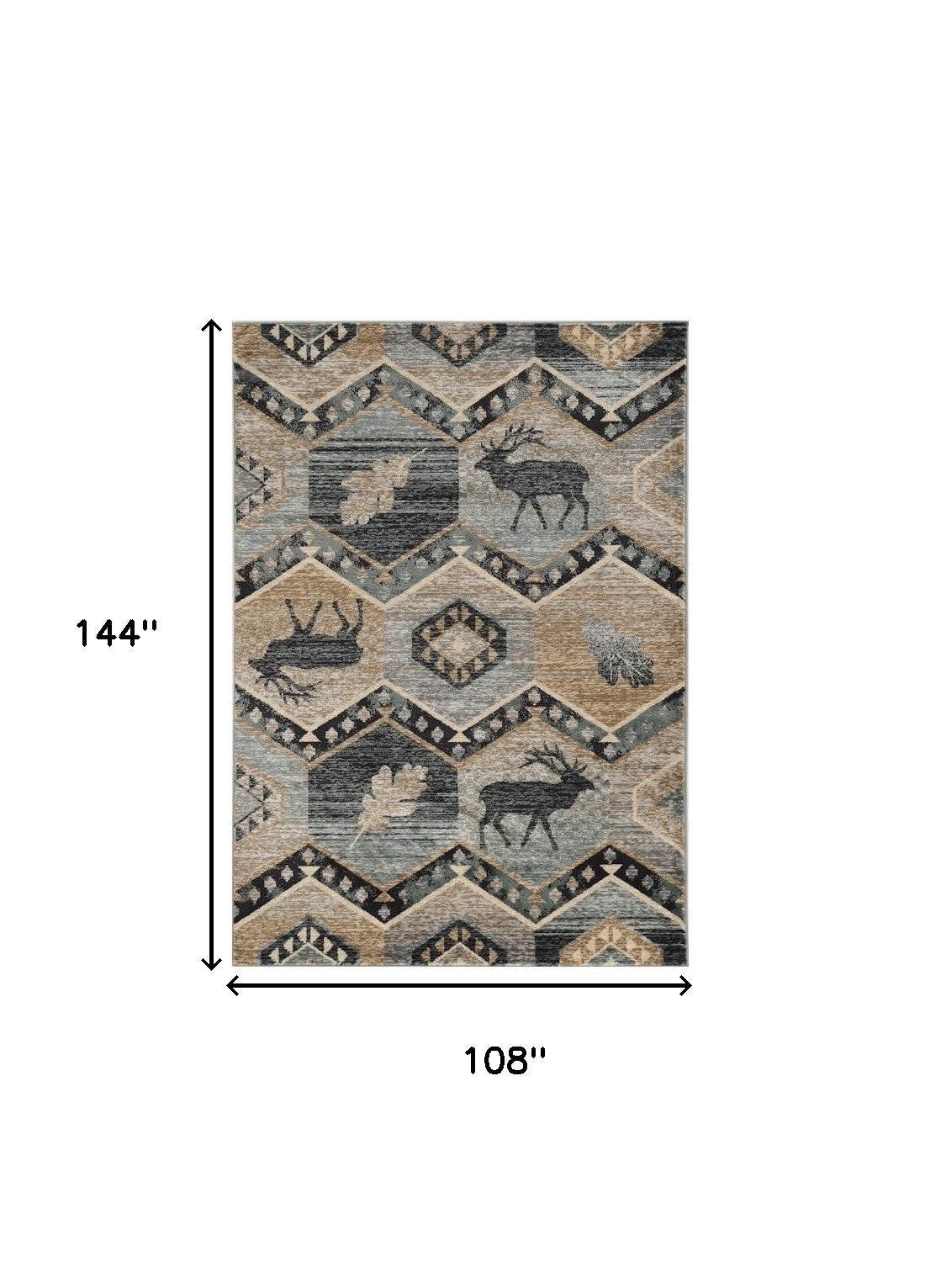 3' X 5' Beige and Ivory Woodland Lodge Area Rug