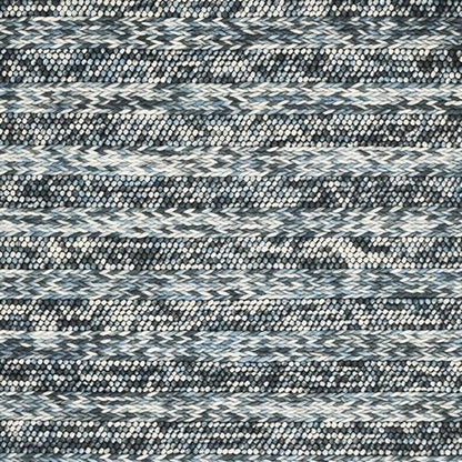 5' X 7' Ivory Blue And Gray Wool Striped Hand Woven Area Rug