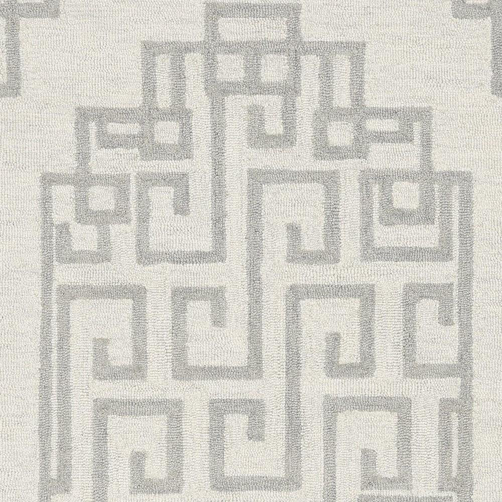 2' X 4' Gray And Ivory Wool Geometric Hand Tufted Area Rug